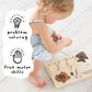 Wee Gallery Wooden Animals Tray Puzzle - Montessori Educational Toy for Kids, Rubberwood, Ages 2-4, Motor Skills Development