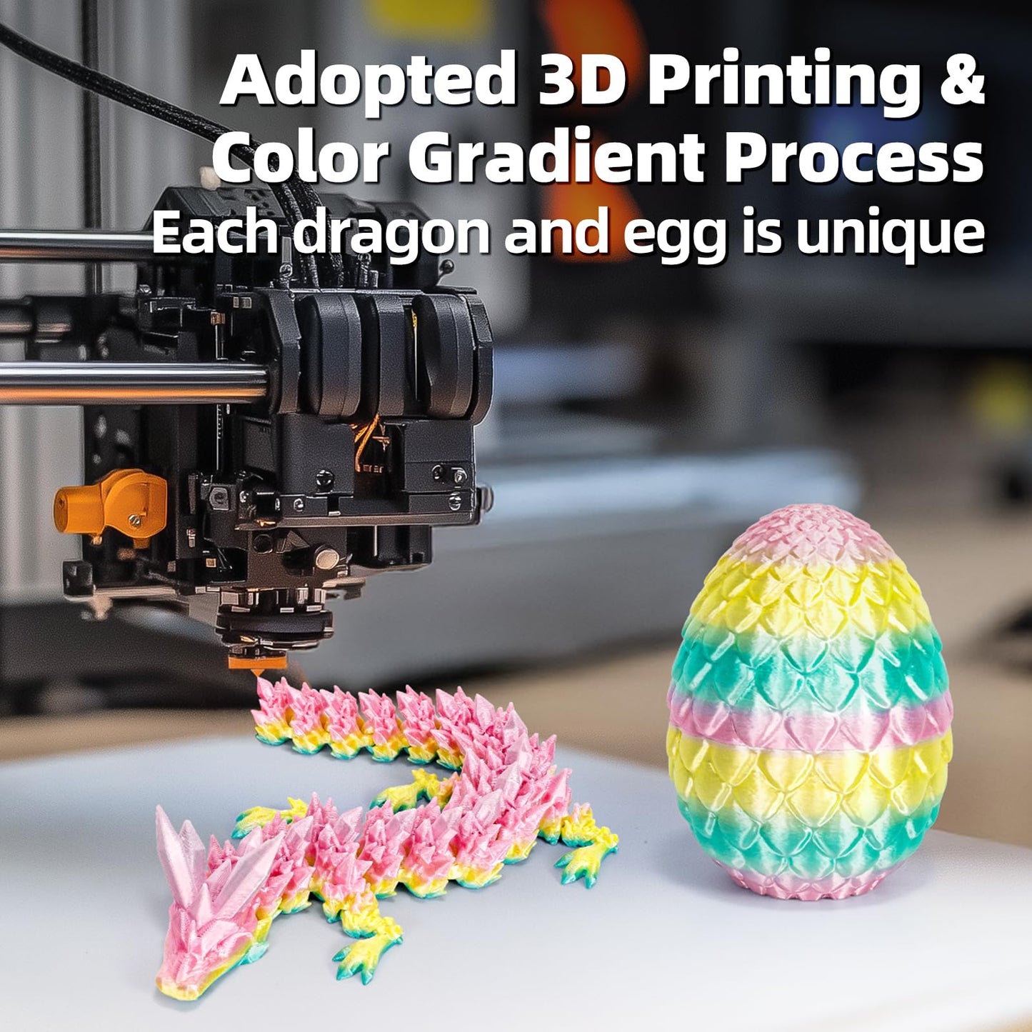 Shylizard 3D Printed Dragon Eggs With Dragon Inside,Articulated Toys,Fidget Toy For Adults Kids,Prefilled Toys For Easter Hunt,B