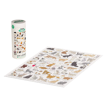 Ridley'S Cat Lover'S 1,000-Piece Jigsaw Puzzle – Cat Puzzle With Informational Image About Different Breeds, Sturdy Storage Tube Included – Activity Puzzle – Makes A Great Gift