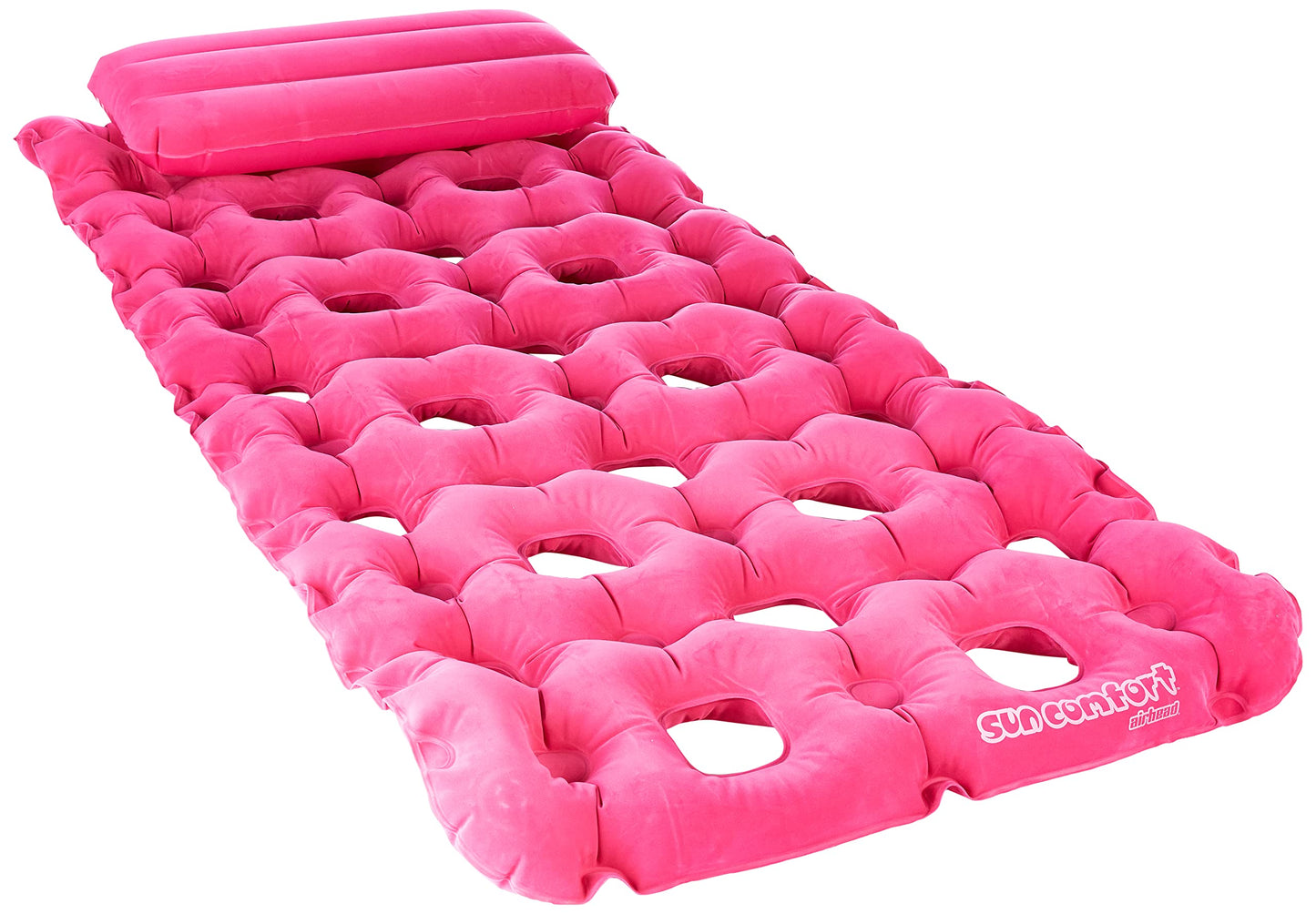 Airhead SUN COMFORT COOL SUEDE Double Pool Mattress, Raspberry (AHSC-017)