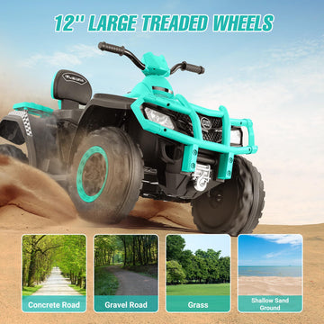 Elemara 2 Seater Kids Atv,Big Kids Ride On Atv Electric 4 Wheeler With 10Ah Battery, 4Mph Max Speed, Electric Car,Led Headlights