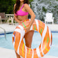 Monsoon [Citrus] 2-Pack Luxury Pool Floats Swimming Float Beach Tube Floaties Ring Tubes - Orange Yellow
