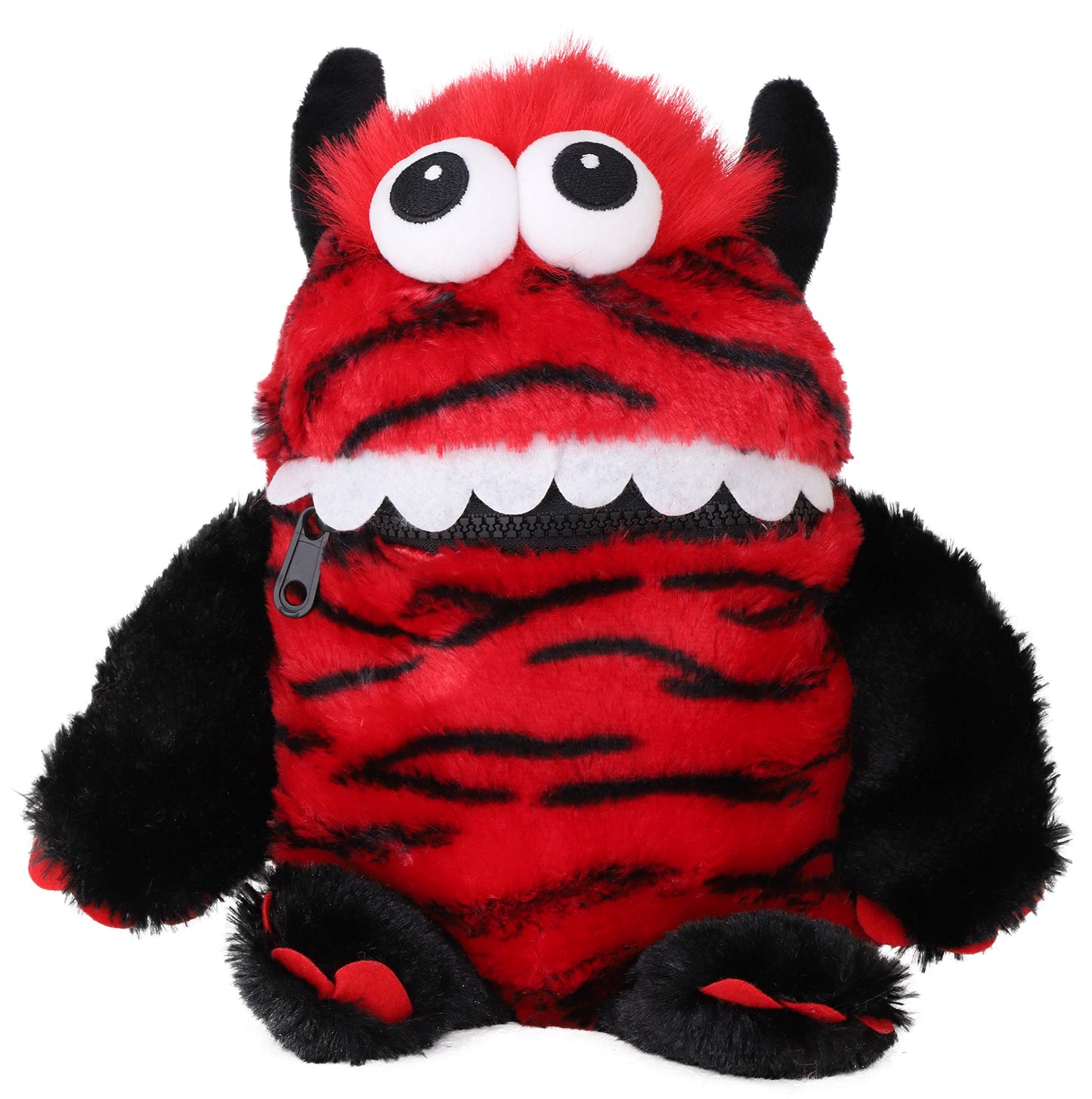 Toyland 9 (23cm) Red & Black Colour Worry Monster Plush Soft Toy - Loves Eating Your Worries