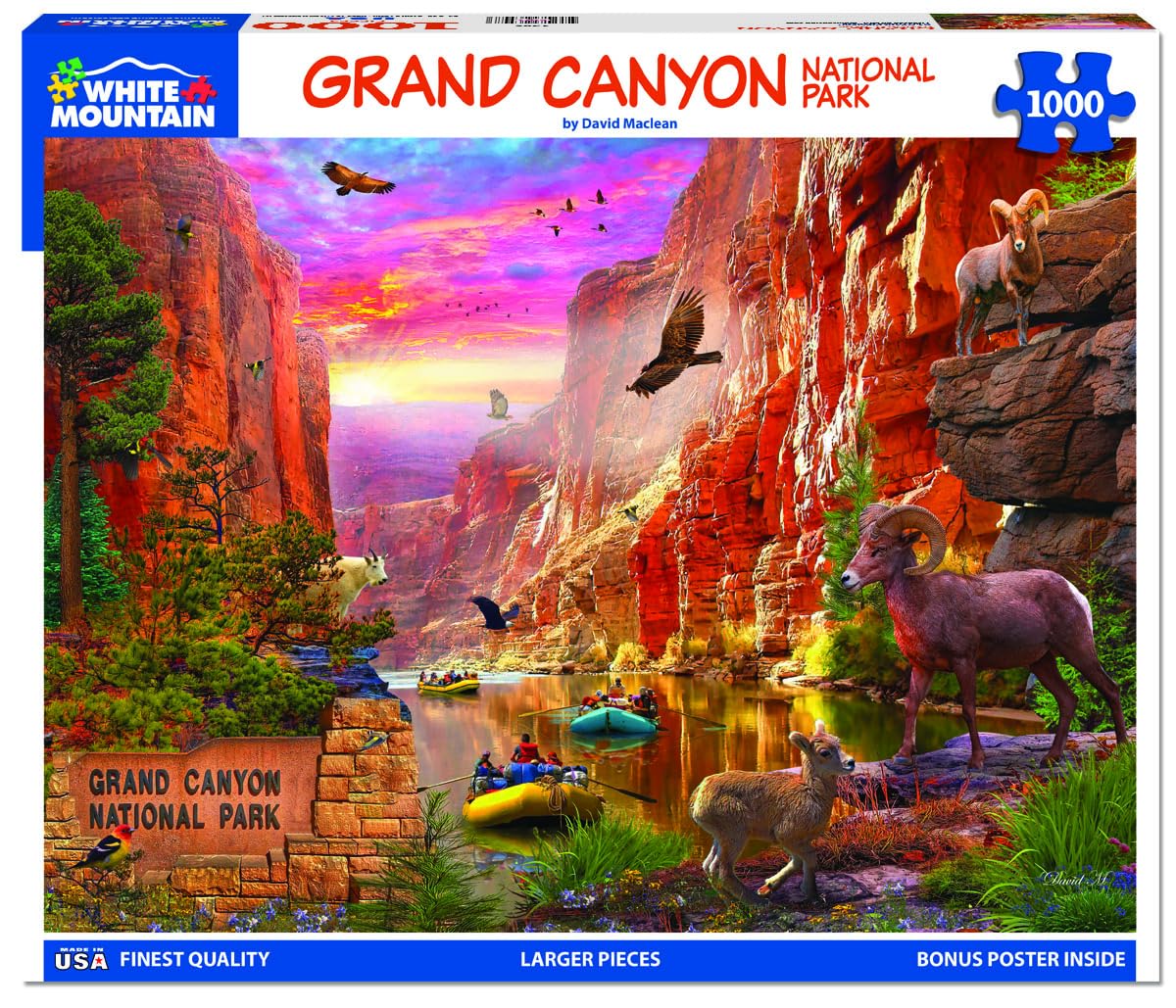 White Mountain 1000 Piece Jigsaw Puzzle - Grand Canyon National Park, 24"x30", Engineered Wood, Blue, Model 1786PZ