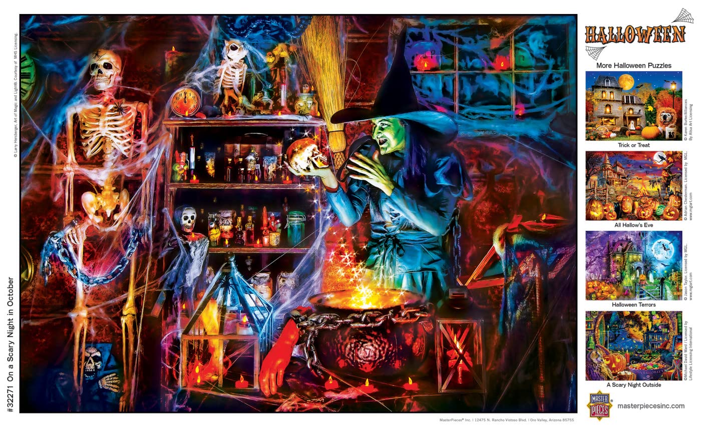 Baby Fanatics MasterPieces 500 Piece Glow in The Dark Halloween Jigsaw Puzzle - A Dark Brew - 15x21
