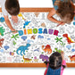 Dinosaur Giant Coloring Poster For Kids 30X72 Inch, Dinosaur Large Coloring Poster Tablecloth Books, Dinosaur Themed Color-In Ac