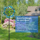 Roaming Light Peacock Wind Spinner, 48Inch Double Wind Sculpture, Wind Sculptures & Spinners Outdoor Metal Stake Yard Spinners,