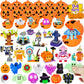 Adisher Halloween Party Favors,12Pcs Mochi Squishy 12Pcs Halloween Building Blocks and 24Pcs Pumpkin Boxes, Halloween Goodie Bag