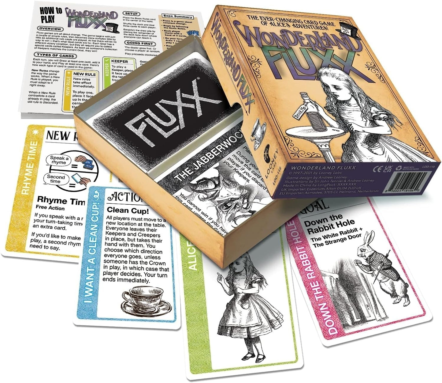 Wonderland Fluxx Card Game - Topsy-Turvy Wonderland Adventure