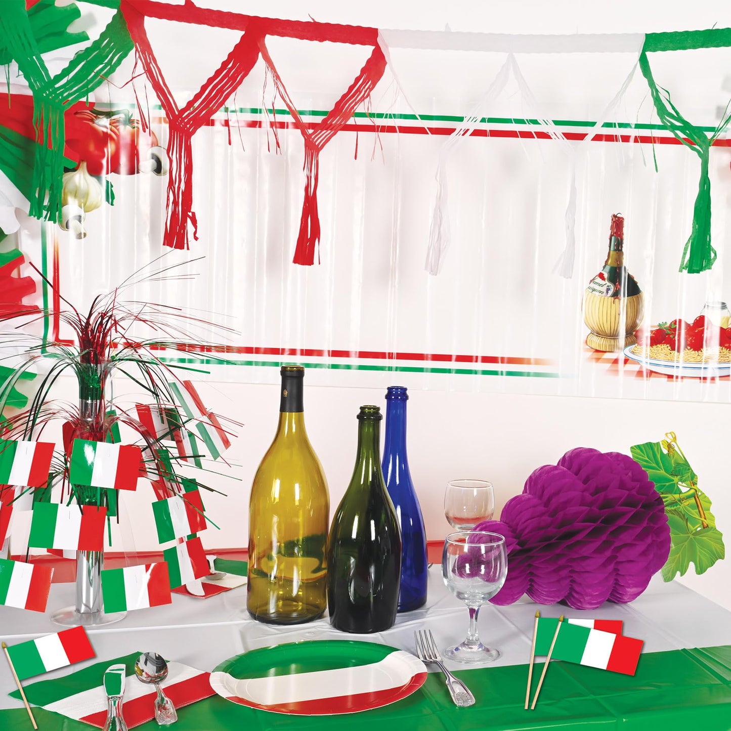 Beistle 12-Pack Italian Rayon Flag, 4-Inch by 6-Inch