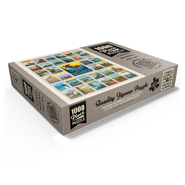 Mypuzzle Alaska: Multi-Image Print, State Pride, Vintage Poster - Premium 1000 Piece Jigsaw Puzzle For Adults