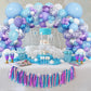 Frozen Balloon Arch Kit,Light Blue Purple White Balloon Garland With Silver Confetti Balloon,Metallic Blue Purple Balloon Decora