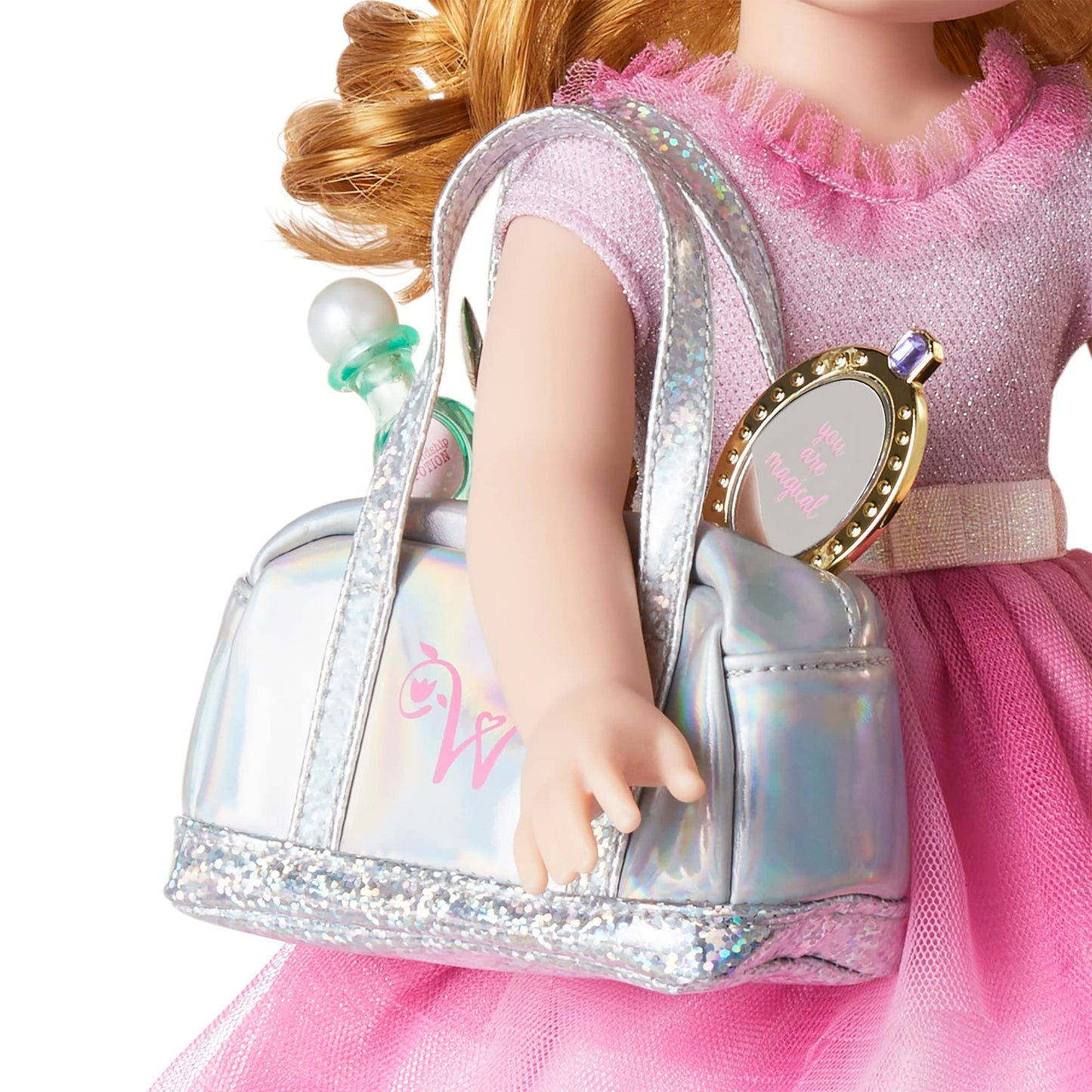 American Girl WellieWishers 14.5-inch Doll Ready to Be Royal Accessories with Bag, Hand Mirror, and Tiara, For Ages 4+