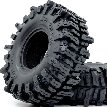 HOBBYSOUL 4pcs RC 1.9 Mud Slingers Tires Height 4.72'' / 120mm Soft Sticky 1.9 Tires Tyres For 1/10 RC Crawler Traxxas TRX4 / Ax