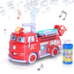 Artcreativity Fire Truck Toy With Bubble Blowing Action – Fun Fire Engine Toy For Kids With Lights, Siren Effects, Bubble Solution & Funnel – Baby Firetruck Toy & Gift For Boys And Girls 5+
