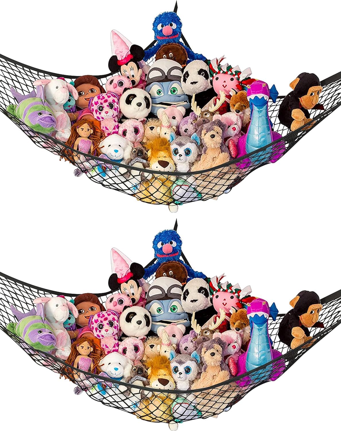 Lilly'S Love Stuffed Animal Storage Net Hammock, Nursery Hanging Organizer - Jumbo Extra Large ''Stuffie Party Hammock'' | Organ