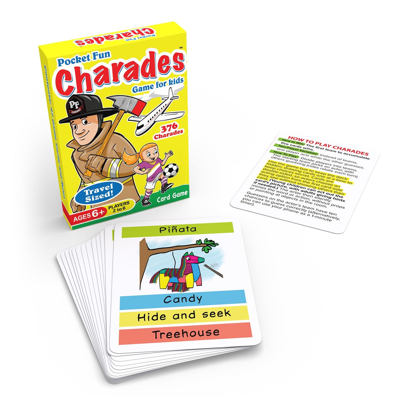 Arizona Gameco Pocket Fun Charades, A Family Party Game For Kids Ages 6 And Up – No Reading Required To Play – Perfect For Families, Vacation, Travel, Camping, Classroom, Stocking Stuffer Or Gift