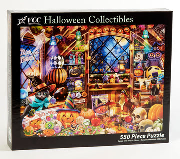 Halloween Collectibles Jigsaw Puzzle 550 Piece By Vermont Christmas Company - Large Pieces - Fully Interlocking & Randomly Shaped Pieces - 24' X 18'