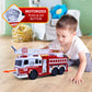 VEBO Motorized Fire Truck with Lights & Siren, 15" Rescue Ladder, Multicolor, Fun for Kids 3+ Years Old