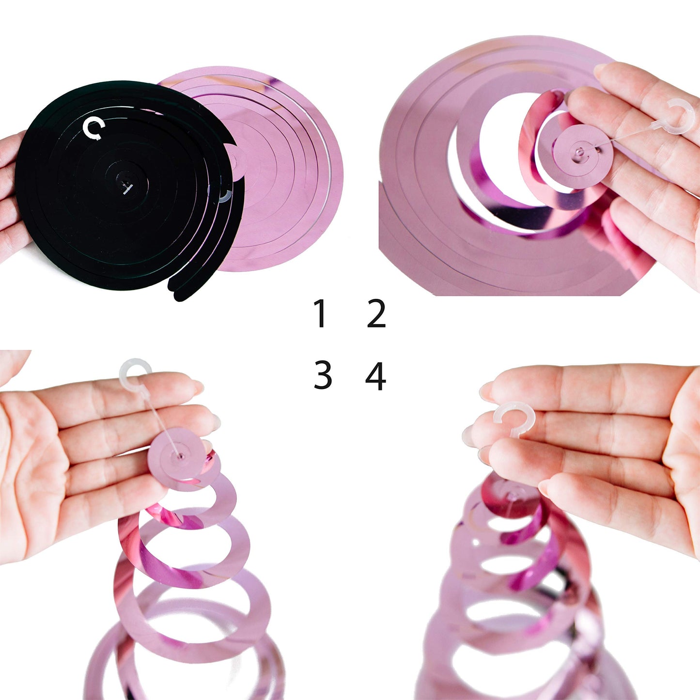 Kristin Paradise 30Ct Minnie Hanging Swirl Decorations - Ceiling Streamers for Mouse Birthday Party - Mini Mouse Theme Party Sup