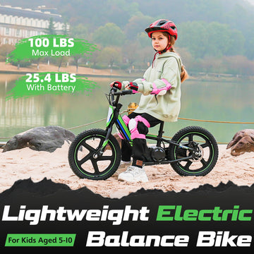 Olala Electric Dirt Bike For Kids Aged 5-10, 340W Racing Grade Electric Motorcycle With Aluminum Frame, Up To 12Mph & 3 Speed Se