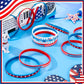 Leitee 100 Pcs USA Silicone Bracelet Red White Blue American Flag Wristbands Veterans Day Memorial Party Accessories Decoration