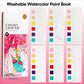 Watercolor Painting Coloring Books Pocket Watercolor Paint Bookmarks, Mess Free Paint with Water Set, Travel Class Activities Ar