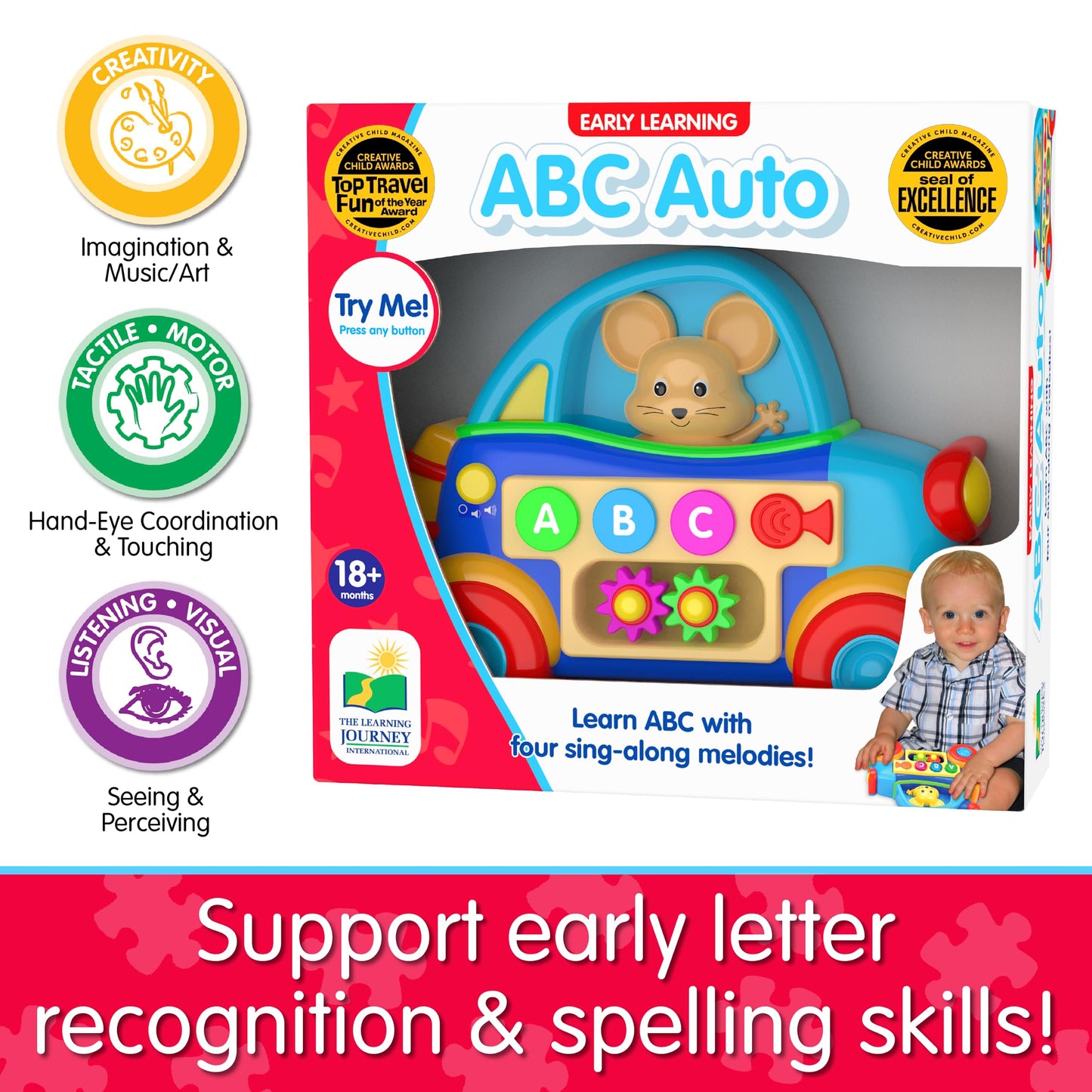 The Learning Journey Early Learning Vehicles - Abc Auto - Sing-Along Electronic Educational Toddler Toy That Teaches Abcs - Toys & Gifts For Boys & Girls Ages 18+ Months