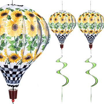 Giant Sunflower Hot Air Balloon Garden Wind Spinners Large Pinwheels Whirligigs Windmill Toys for Kids Yard Decor Lawn Decoratio