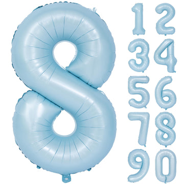 40 In Matte Blue Number Balloons Helium Foil Mylar Balloon Birthday Party Banquet Decoration Digital 8