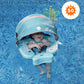 Mambobaby Float With Removable Upf50+ Uv Sun Protection Canopy, Infant Pool Float Swimming Float With Tail & Adjustable Safety S
