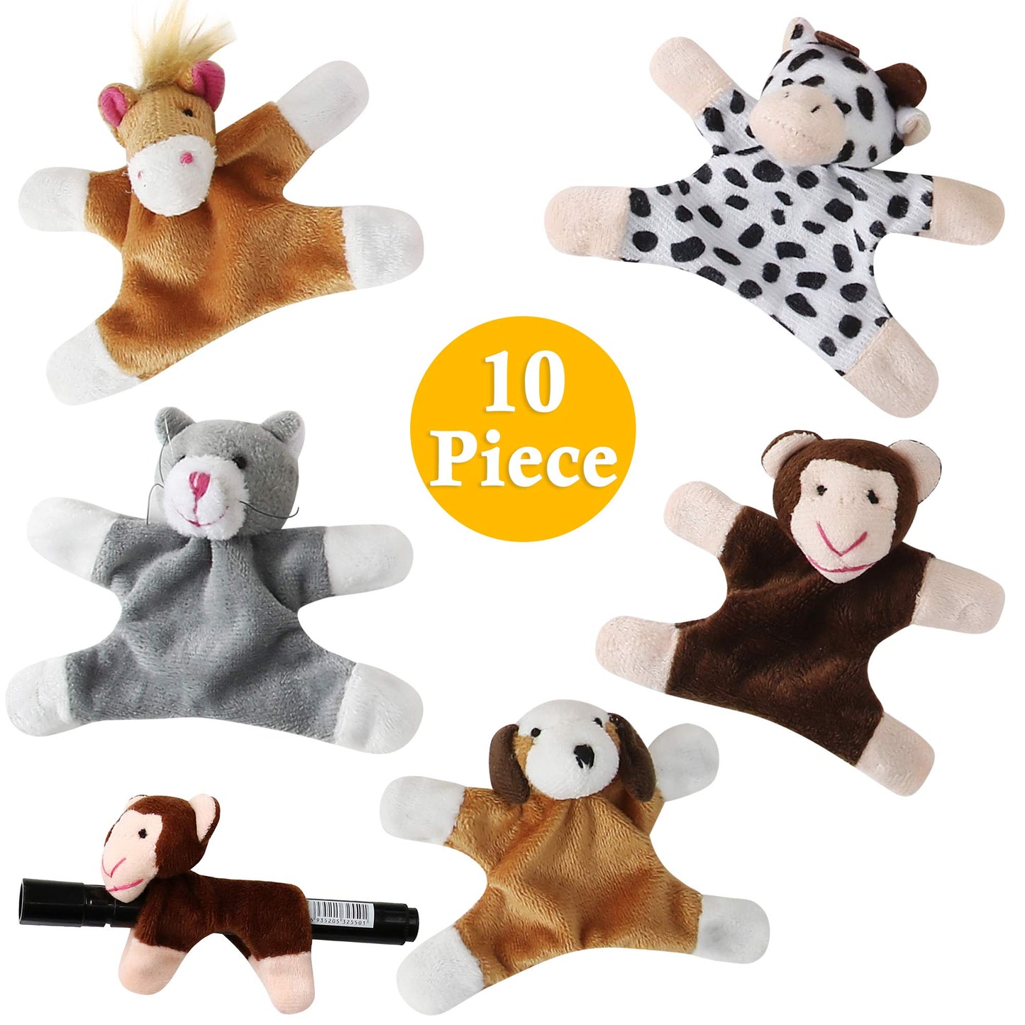 Animal Magnets Toy Set For Refrigerator, Fridge And Board Magnets, Plush Animal Toys (10-Piece Set)