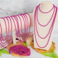 100 Pcs Mardi Gras Beads, 33'' Rosered Beaded Necklace Bulk, Breast Cancer Awareness Accessories Set, Carnival Beads Parade Thro