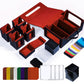 ArtBoutiq Commander Deck Box for MTG  6-Deck Modular Card Case with Dice Tray Holds 600+ Double-sleeved Cards  Removable Trading Cards Storage Box with 35PT Magnetic Card Holders for TCG  Black Red
