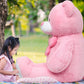 Morismos Giant Teddy Bear 5Ft Stuffed Animal For Girlfriend,Human Size Cuddly Teddy Pink Bear Toy For Valentine,Jumbo Stuffed Be