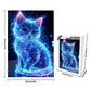 Great Jigsaw Puzzles for mature-themeds 300 Pieces Animal Cute Blue Glowing Cat Puzzles for mature-themeds Toys Gift Family Decoration Kids Puzzle