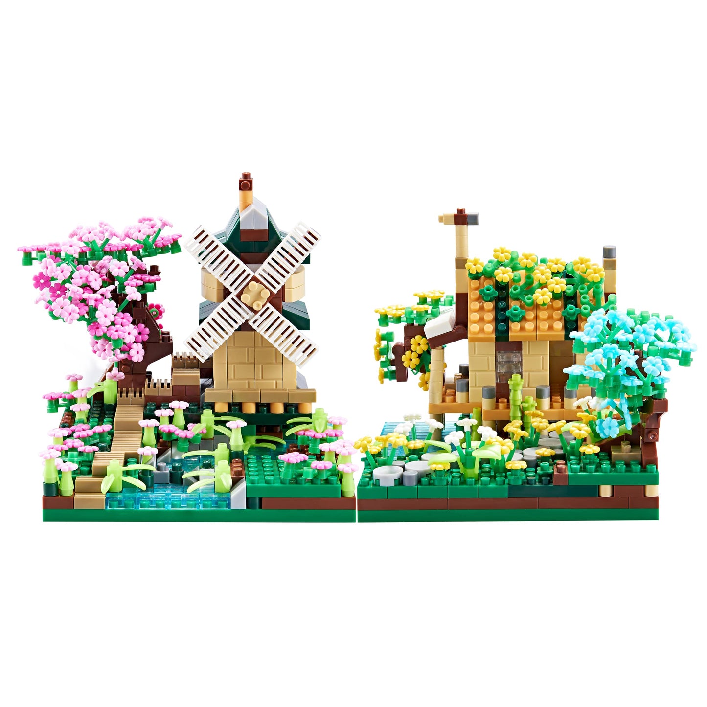 Kadablk Sakura Tree House Plant Micro Block Building Set,Friendship Windmill Model Construction Set,1200 Pcs For Adults And Kid