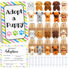 Blueweenly 20 Set Adopt A Puppy Favors 20 Small Stuffed Puppy Plush Dogs Bulk With 20 Kraft Paper Boxes 20 Adoption Cards 1 Whit