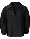 Kids Medieval Viking Pirate Renaissance Retro Costume Shirt For Boys Halloween Party Cosplay 10-12 Years Black