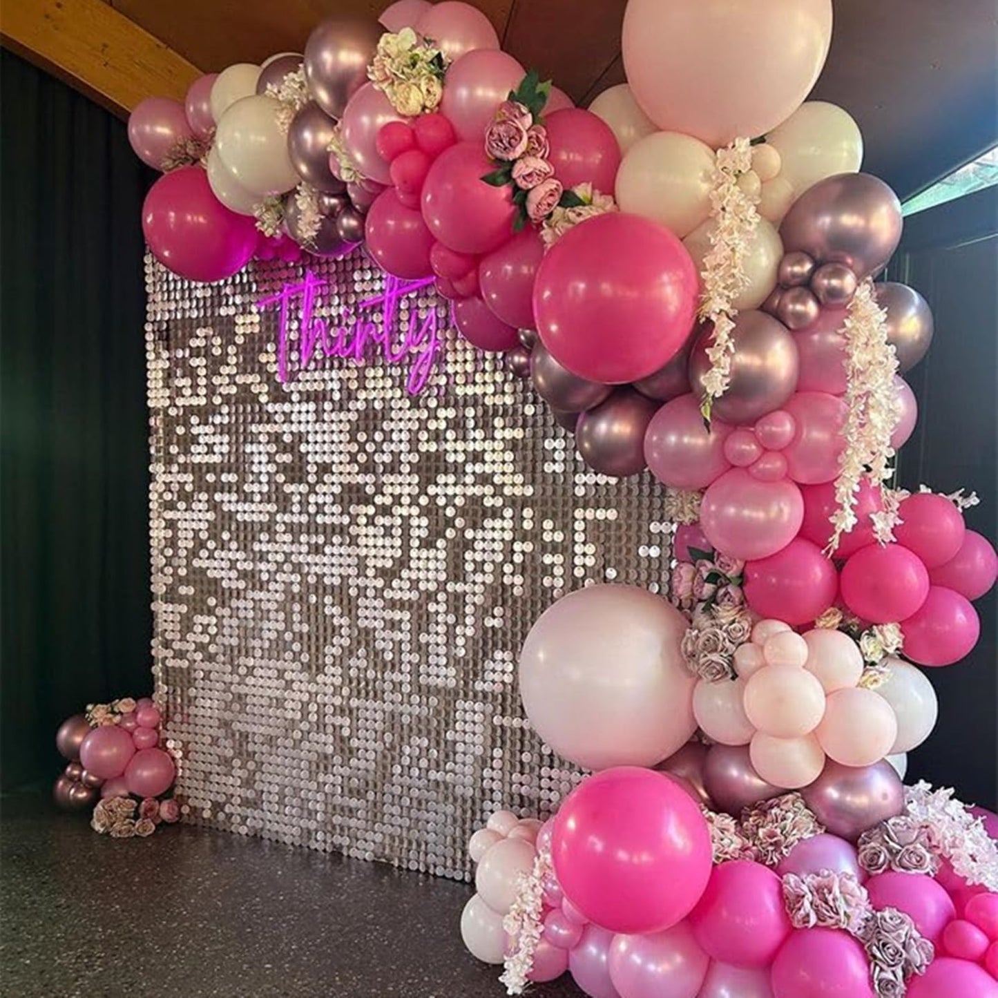 Pink Balloons Set 50Pcs 12Inch Metallic Light Pink Balloon Pastel Pink Latex Helium Balloons Dark Hot Pink Confetti Chrome Pink