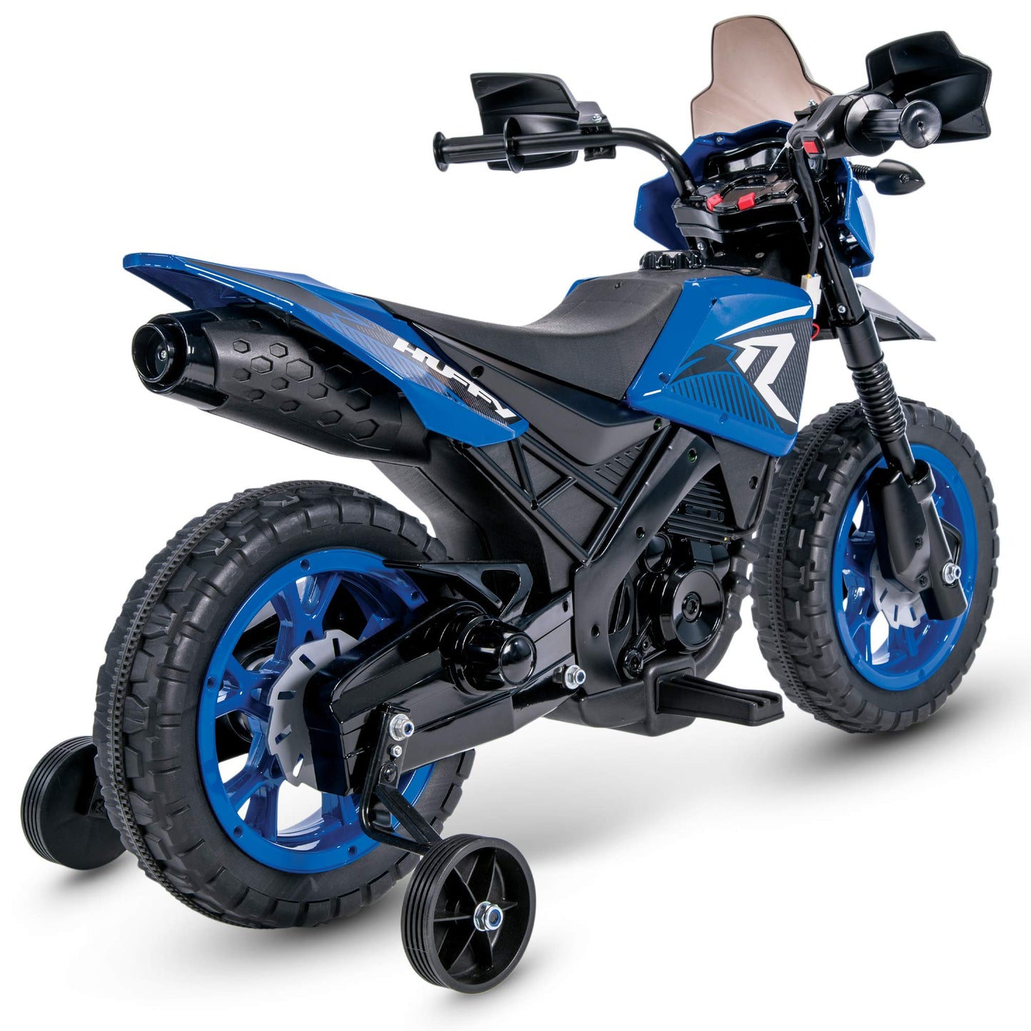 Huffy Ride On Motorcycle for Kids, Ideal for Ages 2-5 Years, 6V Rechargeable Battery, Training Wheels, Realistic Engine Sounds,