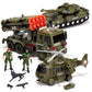 Joyin 3 In 1 Friction Powered Siren Army Vehicle Toy With Action Figures - Military Truck, Helicopter And Tank Toy With Light And Sound Siren For Imaginative Play, For Kids