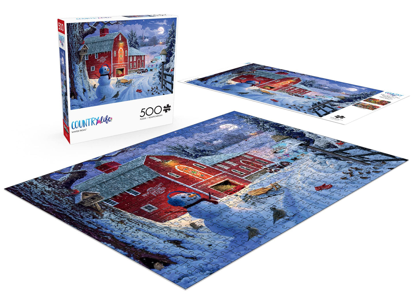 Buffalo Games Winter Frolic 500-Piece Jigsaw Puzzle - Large Multicolor Holiday Artwork for Adults