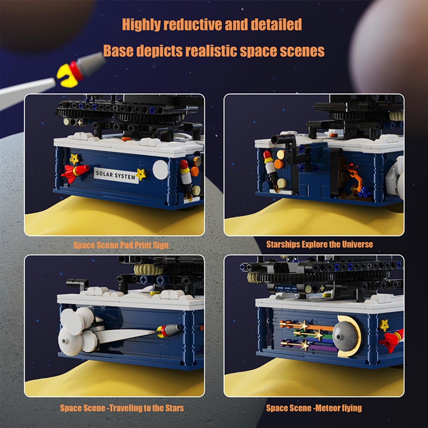 Solar System Building Toys, Rotatable Educational Toys For Science Experiments,Lighted Ornaments For The Night,Birthday Gift For