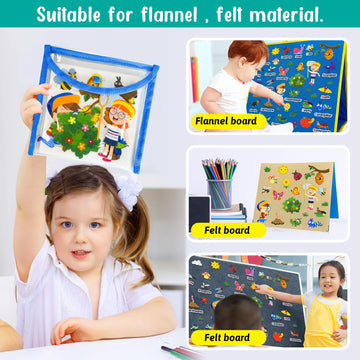 PENGFULL Felt Flannel Board Story Pieces for Toddlers Preschool,Kids Interactive Storytelling Teaching Play Kits for Flannel Boa