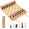 Dn Deconation Portable Travel Chess Set, Small Roll Up Chess Board With Resin Pieces, Traveling Chess Sets For Adults, Kids, Lux