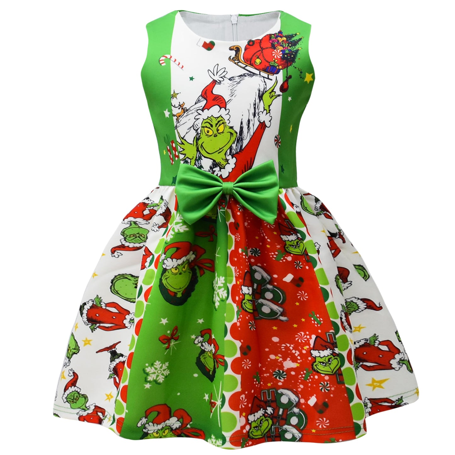 Maturead Kids Girls Dress Sleeveless Cartoon Casual Dress Halloween Christmas Party Dress