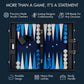Pointworks 19 Inch Premium Backgammon Sets For Adults Leather Black - Blue. Premium 1.6 Inch Checkers & Dice Set, Travel Backgam