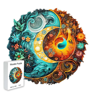 WETUFIN - Wooden Jigsaw Puzzles for Adults, Yin Yang Style Wooden Jigsaw Puzzles for Adults Large Size Puzzles Unique Shape Puzz