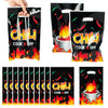 3Sscha 50Pcs Chili Fire Party Favor Bag Red Hot Pepper Flame Plastic Waterproof Goodie Bag Cook Off Contest Decoration Rectangular Gift Bags For Kids Picnic Home Theme Party Favor Supplies